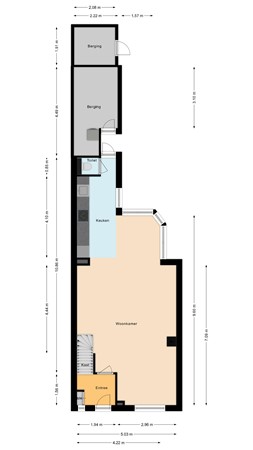 Floorplan - Prinsenstraat 18, 2411 TR Bodegraven